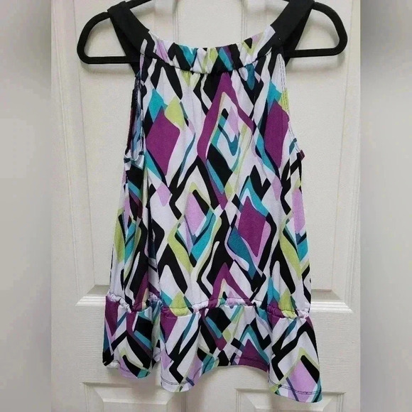 AGB Round Neck Sleeveless Tank Top W/Adjustable Tie Waist Size Large - Picture 2 of 3